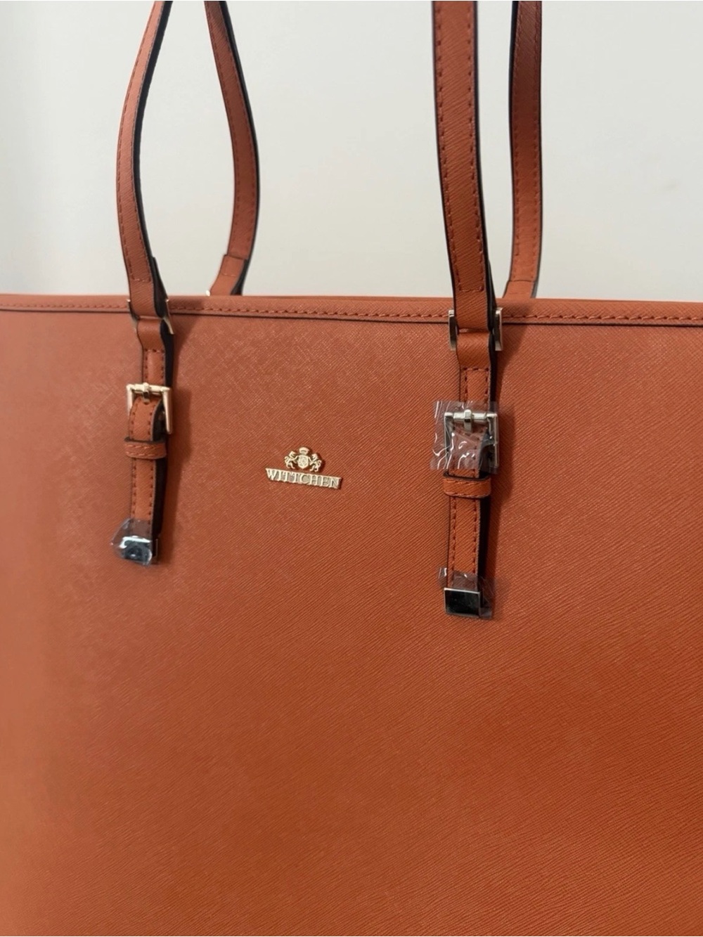 Wittchen Brown Tote Shoulder Bag Logo Accent Zip Closure Brand Card Women - Picture 2 of 11